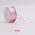 Single roll of pink 3mm double-sided satin ribbon for DIY crafts and gift wrapping - 3mm/50 Yards / Pink