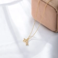 S925 sterling silver golden zodiac necklace with sparkling diamond pendant - Scorpio Gold Plated