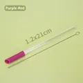 Reusable 1.2x21cm Triton straw set with cleaning brush and purple silicone tip - 1.2x21cm / Fuschia