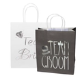 European wedding gift bags featuring Team Bride and Team Groom elegant silver foil prints - 22*19*9CM / Black / Silver Text Groomsman