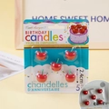 5-pack cherry shaped birthday candles with 2.4cm wax design for cake decoration - Small Cherry Red Candles 5 Pcs