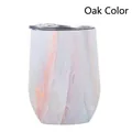 12oz double-wall insulated egg-shaped wine tumbler in oak wood grain finish - 12oz / Oak