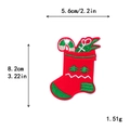 Red Christmas stocking embroidery patch with candy cane and tree motifs, 8.2x5.6cm - 5.6x8.2cm / 11178-Red Christmas Sock Patch
