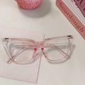 Chic pink transparent cat-eye sunglasses with heart-shaped frames in Y2K style - Pink 4-Transparent Pink Cat-eye Large Frame Style