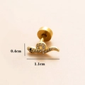 Goldener Schlangen-Knorpelpiercing-Stecker mit weißen Zirkonia und schwarzem Steinauge - 5# Schlange / Gold