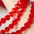Faceted red crystal heart beads in 10mm/14mm size for DIY jewelry making and crafts - Red