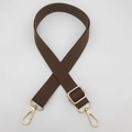 Bandoulière réglable en tissu marron pour sacs à main avec mousquetons en métal doré - Café Clair