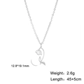 Silver flower birth month pendant necklace with hollow engraving for women - Snowdrop (12.8*19.1mm) / Steel Color Snowdrop