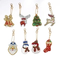 Set of 8 DIY Christmas diamond painting keychains including Santa and reindeer - YSK017 Christmas Series (8pcs) Double-sided