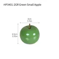 Manzana decorativa moderna de cerámica verde brillante con tallo realista para oficina - Manzana verde pequeña