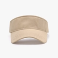 Beige outdoor UV protection sun visor hat with wide brim in breathable cotton fabric - Adjustable / Khaki (23H026)
