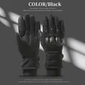 Tactical black full-finger gloves with protective hard shell and touchscreen fingertips - L / Soft Shell Thickened Warm-Full Finger / Black