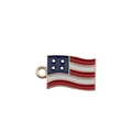 Independence Day American flag enamel pendant in red white and blue with gold trim - Rectangular USA Flag