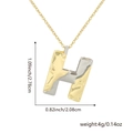 Two-tone letter H necklace pendant in gold and silver with size and weight dimensions - Two-tone H
