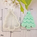 3D Kerstboom siliconen mal voor kaarsen inclusief afmetingen en eindproduct - Dennenboom