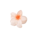 Creamy white and warm orange gradient plumeria hair claw clip with durable resin teeth - 4cm / Light Orange