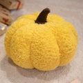 Coussin citrouille en peluche jaune vif de style nordique en velours pour la maison - Jaune / 20cm