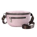 Lavender purple sports chest bag with lychee texture and adjustable nylon strap - Purple