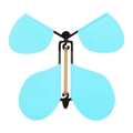 Sky blue magic flying butterfly toy with black frame and macaron color design - Blue