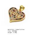 Detail of 18k gold plated heart pendant with LOVE text and colorful zircon inlay - LOVE Letter Heart-Gold (Pendant Only)