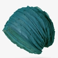 Berretto a pieghe verde petrolio in cotone leggero e traspirante da donna - Stile sottile regolare / Blu navy