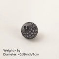 DIY black metal bead with purple cubic zirconia pavé for jewelry making, 1cm diameter - 10MM Purple Zirconia Gun Black Plated