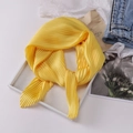 Stylish pleated yellow silk scarf styled as a fashion headband on a minimal flat lay - Yellow (YZL7001)