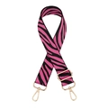 Bandoulière réglable à motif zèbre rose avec crochets métalliques dorés pour sacs - Rose Rouge Imprimé Zèbre Boucle Dorée