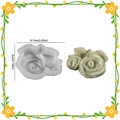 Stampo in silicone per fiori di rosa 3D per candele fai-da-te e resina con misure - Fiore di Silicone 00210 / Bianco Traslucido
