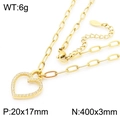Collana con ciondolo a cuore CNC dorato con dimensioni e dettagli sul peso - Collana Promozionale In Oro Kn238001-klx