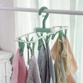 Foldable laundry hanger with 32 clips for socks and baby clothes in white and green - 12 Clips Nordic Green