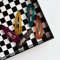 Five-piece set of jelly texture teardrop hair clips in multiple dark stylish colors - Hollow Teardrop 5PCS