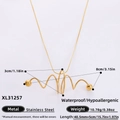 Collana a doppio strato in acciaio inossidabile placcato oro 18k con pendente a spirale - Stile a Catena di Serpente Geometrico a Spirale (XL31257)