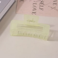 Matte pale yellow rectangle shark hair claw clip for thick hair in minimalist design - #46 Jelly Light Green - 10.5cm / Bulk (No Packaging)