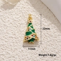 Detailed view of enamel Christmas tree pendant with 22mm height and 11mm width dimensions - Christmas Tree with Colorful Stones