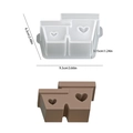 Double heart shape silicone mold for DIY flower pots and resin crafts with measurements - Double Heart Flower Pot / White
