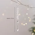 Approx. 19cm clear crystal Christmas tree ornament with icicle pendant and octagonal beads - Diamond Pendant - B