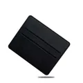 Slim black PU leather card holder with dual slots and pebble grain texture - 2 Slots Minimalist / Black