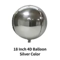 18-inch 4D sphere silver foil balloon with metallic finish for party decoration - 18 Inch 4D Balloon / Silver