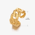 Gold plated Cuban link chain ring with adjustable open band and 1.7cm inner diameter - Gold Ring 166