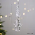 Transparent crystal snowman ornament for Christmas tree decor, 14cm height and 32g weight - Ice Crystal Snowman (New)