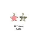 Macro detail of pink enamel starfish alloy pendant with 18x20mm dimensions and 1.01g weight - Starfish