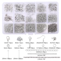 Silver DIY jewelry making kit with lobster clasps and ear hooks in 15-grid box - White K Jewelry Findings Deluxe Box