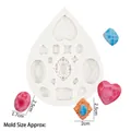 Silicone gemstone mold for DIY jewelry with various teardrop and heart shapes - Gray