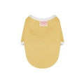 Chaleco de punto amarillo jengibre para mascotas con logo Gummy Bear y borde blanco - S / Amarillo