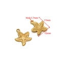 Golden starfish pendant charm for DIY jewelry with 17mm x 15mm size specifications - 15x17mm Dotted Starfish Gold