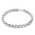 Bracelet byzantin pour homme en acier inoxydable argenté avec fermoir mousqueton - 20cm / Couleur Acier (KB165126-Z)