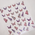 H-339 holographic butterfly nail art stickers with purple and blue laser gradient finish - Purple Pink Blue Laser Butterfly (M-339)
