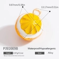Pendentif citron jaune en alliage avec émail pour la fabrication de bijoux DIY - Tranche de Citron/Jaune Blanc Orange