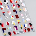 Detail of TS-418 3D relief nail sticker featuring abstract oil paint flower designs - TS-418 Abstract Oil Paint